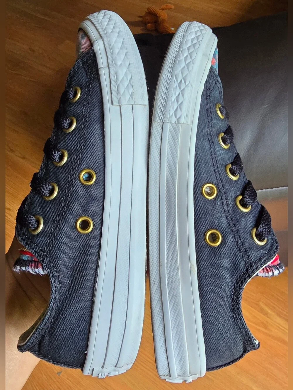 Sz 12 Toddler Girl's CONVERSE CTAS OX 'Black Cherry Red Floral' Low Top Shoes